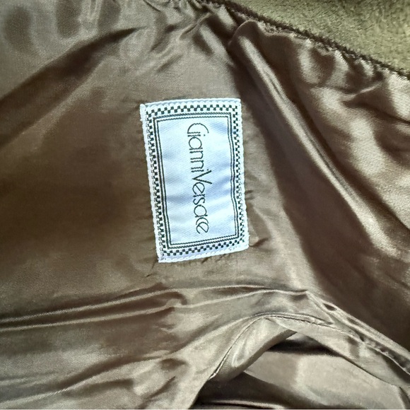 Versace Olive Suede Studded Cropped Jacket - Picture 4 of 4